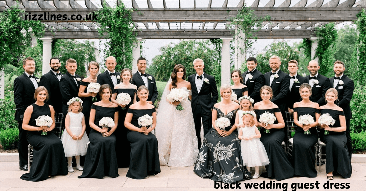 black wedding guest dress